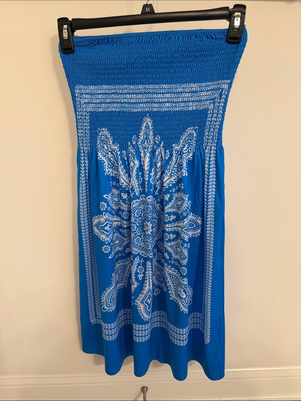 VENUS Blue Strapless Paisley dress